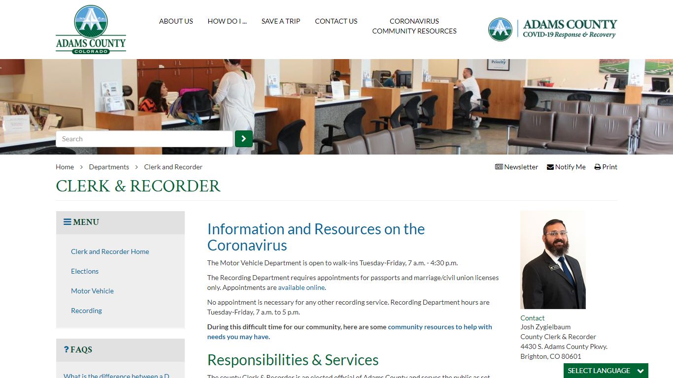 Clerk and Recorder | Adams County Government